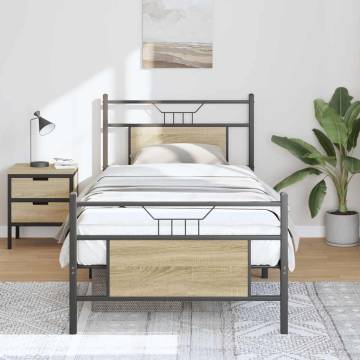 Sonoma Oak Bed Frame 90x200 cm - Stylish & Durable Design