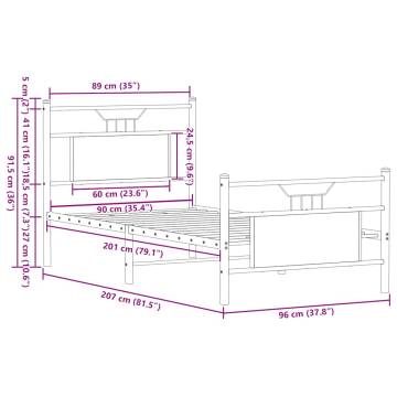 Sonoma Oak Bed Frame 90x200 cm - Stylish & Durable Design