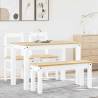  4 Piece Dining Set Panama White Solid Wood Pine Colour white Length 117 cm Model bench + 2x chair Number of 1 