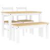 4 Piece Dining Set - Panama White Solid Wood Pine