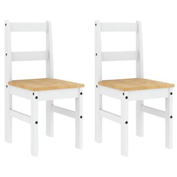 4 Piece Dining Set - Panama White Solid Wood Pine