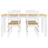 5 Piece Panama White Solid Wood Dining Set | Hipo Market