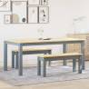  3 Piece Dining Set Panama Grey Solid Wood Pine Colour grey Length 180 cm Model 2x bench Number of 1 