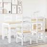 5 Piece Dining Set Panama - White Solid Wood Pine | HipoMarket