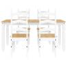 5 Piece Dining Set Panama - White Solid Wood Pine | HipoMarket