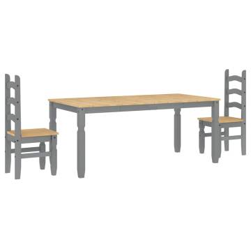 3 Piece Panama Grey Pine Dining Set - Durable & Stylish