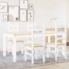 5 Piece Dining Set Panama - White Solid Wood Pine