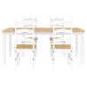 5 Piece Dining Set Panama - White Solid Wood Pine