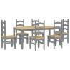 7 Piece Panama Grey Dining Set - Durable Pinewood Design