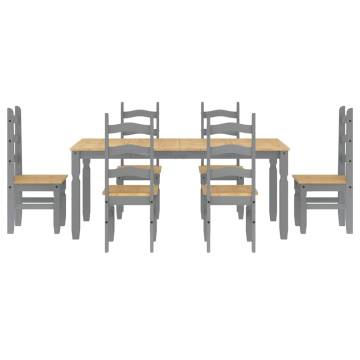 7 Piece Panama Grey Dining Set - Durable Pinewood Design