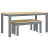 3 Piece Dining Set - Panama Grey Solid Wood Pine