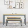 3 Piece Dining Set - Panama Grey Solid Wood Pine