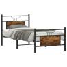 Smoked Oak Bed Frame 75x190 cm - Engineered Wood Small Single