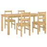 5 Piece Dining Set Panama – Solid Wood Pine | HipoMarket