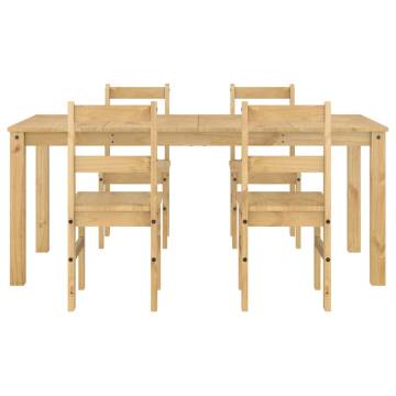 5 Piece Dining Set Panama – Solid Wood Pine | HipoMarket