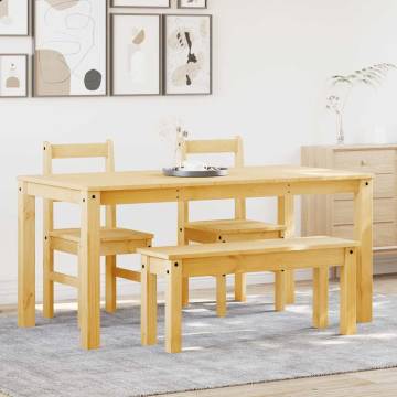 4 Piece Dining Set Panama Solid Wood Pine - Durable & Stylish