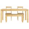 4 Piece Dining Set Panama Solid Wood Pine - Durable & Stylish