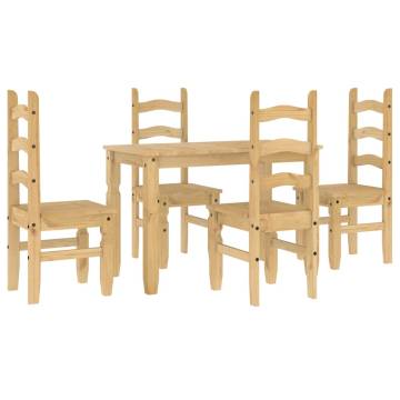 5 Piece Dining Set Panama | Solid Wood Pine - HipoMarket UK