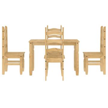 5 Piece Dining Set Panama | Solid Wood Pine - HipoMarket UK