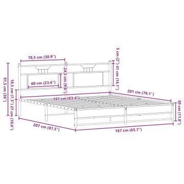 Sonoma Oak Bed Frame 160x200 cm - Stylish & Durable