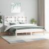 Bed Frame White Solid Wood Pine 180x200 cm Super King Size Colour white Size 180 x 200 cm 