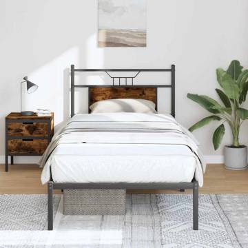 Smoked Oak Bed Frame 80x200 cm - Durable & Stylish | HipoMarket