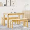  3 Piece Dining Set Panama Solid Wood Pine Colour natural Length 117 cm Model 2x bench Number of 1 