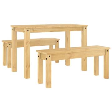 3 Piece Dining Set Panama Solid Wood Pine - Durable & Stylish