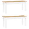 3 Piece Dining Set Panama - White Solid Wood Pine