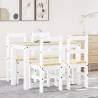 5 Piece Dining Set - Panama White Solid Wood Pine | HipoMarket