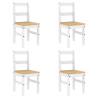 5 Piece Dining Set - Panama White Solid Wood Pine | HipoMarket