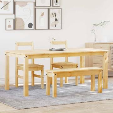 4 Piece Panama Solid Wood Pine Dining Set for Daily Gatherings