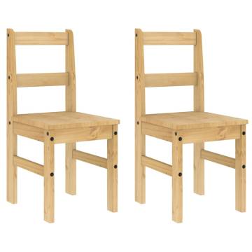 4 Piece Panama Solid Wood Pine Dining Set for Daily Gatherings