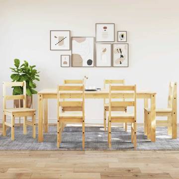 7 Piece Dining Set Panama | Solid Wood Pine - Hipomarket