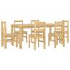 7 Piece Dining Set Panama | Solid Wood Pine - Hipomarket