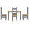 5 Piece Dining Set Panama - Grey Solid Wood Pine - HipoMarket