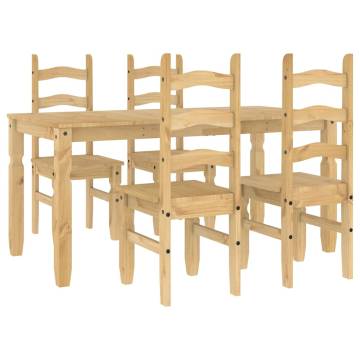 5 Piece Dining Set Panama | Solid Wood Pine - Hipomarket