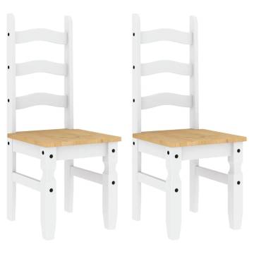 3 Piece Dining Set Panama - White Solid Wood Pine | Hipo Market