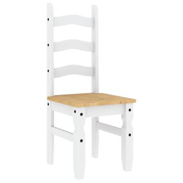 3 Piece Dining Set Panama - White Solid Wood Pine | Hipo Market