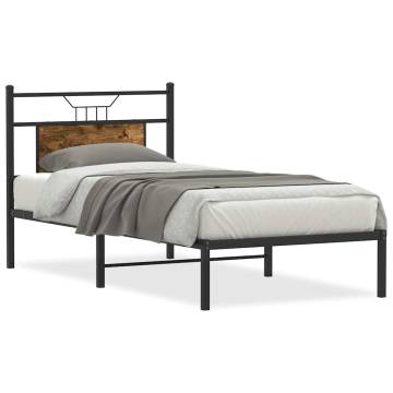 Smoked Oak Bed Frame 90x200 cm - Durable & Stylish