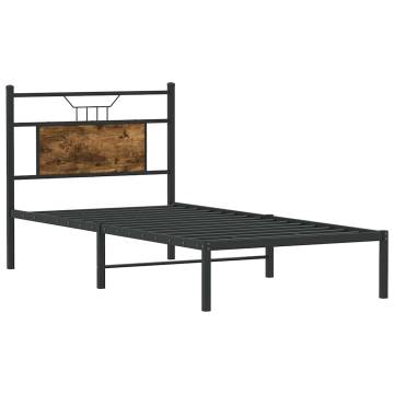 Smoked Oak Bed Frame 90x200 cm - Durable & Stylish