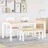  4 Piece Dining Set Panama White Solid Wood Pine Colour white Length 180 cm Model bench + 2x chair Number of 1 