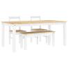 Panama 4 Piece White Solid Wood Dining Set - Hipomarket