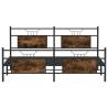 Metal Bed Frame without Mattress - Smoked Oak 183x213 cm