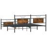 Metal Bed Frame without Mattress - Smoked Oak 183x213 cm