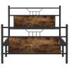 Smoked Oak Bed Frame Without Mattress - 107x203 cm Engineered Wood