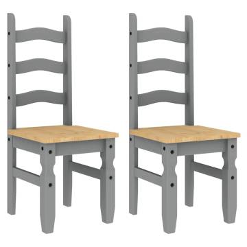 3 Piece Dining Set Panama Grey Solid Wood Pine | HipoMarket