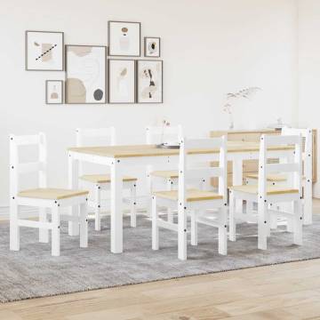 7 Piece Dining Set Panama - Solid Wood Pine | HipoMarket