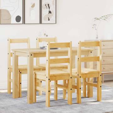 5 Piece Dining Set Panama - Solid Wood Pine | Hipomarket