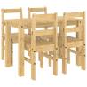 5 Piece Dining Set Panama - Solid Wood Pine | Hipomarket